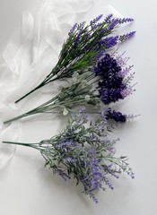 Lavender Artificial Flowers Dusty Purple Bush Deep Purple Lavenders Faux Silk x1