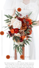 10 Inch Terracotta Wedding Bouquets for Bride Artificial Roses Flower Cascading