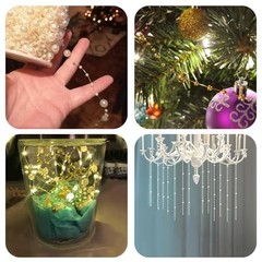 Silver String Garland for 100-Feet Artificial Pearl Beads