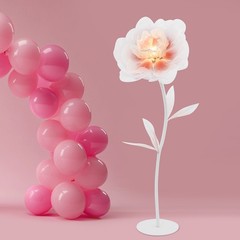 Large Electric Auto-Open Artificial Flower with Light Floral Decor For Wedding