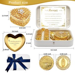 FANYX Arras Para Boda Catolica, Wedding Coins Set With 13 5.9×4.4, Gold