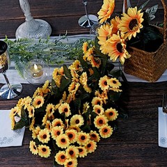22″ Silk Sunflowers Artificial Hanging Vine Bush Party Events Home Decorations