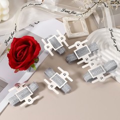 6Pcs Corsage Wristlet Band Aluminum Wrist Corsage Bracelets Bands Silver]