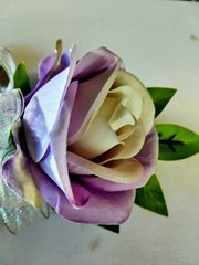 Hand Made pin on Corsage and boutonniere Set