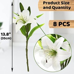 Pcs Artificial Tiger Lily Real Touch Easter Lily Fake Spring Flowers 8 White