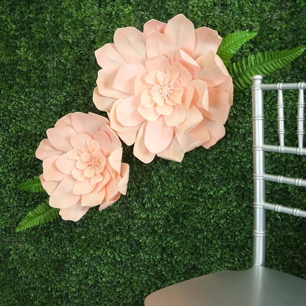 4 pcs 24″ Blush Artificial Daisy Flowers for Wall Backdrop Party Wedding Craft