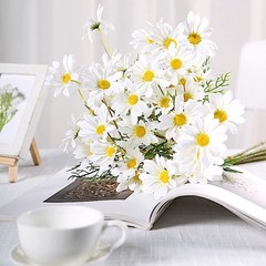WHITE 6 Bushes 20″ SILK ARTIFICIAL DAISY FLOWERS Sprays Wedding Party Supplies