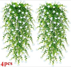 10pcs Artificial Hanging Plants Flowers Outdoor Fake Fern Garland Wedding Decor