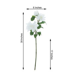2 White 3″ tall Silk DAHLIA FLOWERS STEMS Wedding Party Flowers Bouquets SALE