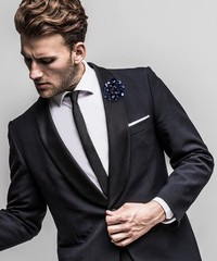 Premium Men’s Formal Polka Dot Flower Lapel Pin – Boutonniere for Men, Brooch…