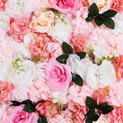 12 PCS Artificial Flower Wall Panels, Artificial Dahlias and Roses Decoration