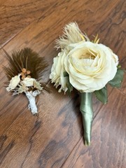Set of 2—Small Bouquet and Boutonnière—Hamdmade! Fall Colors