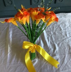 20 stem calla lily and greenery bridal bouquet…you choose color