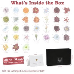 Artificial Flowers Combo Box, 38PCS Fake Flowers, Silk Flower Mix Multi Color
