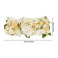 6 Pcs Champagne Artificial Flower Panels Silk Floral Wall Backdrop For Decor