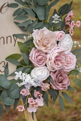 Wedding Arch Flowers Pack of 2 Artificial Dusty Rose Flower Welcome Signs New