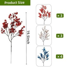 DoubleWood 4 of July Decor Artificial Flowers Indoor, 10PCS Red White and Blue
