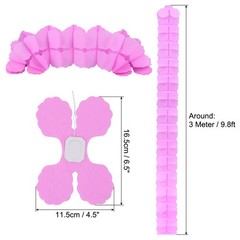 9.8ft 4 Leaf Garland, 12pcs Pink Hanging Paper Flowers for Decoration