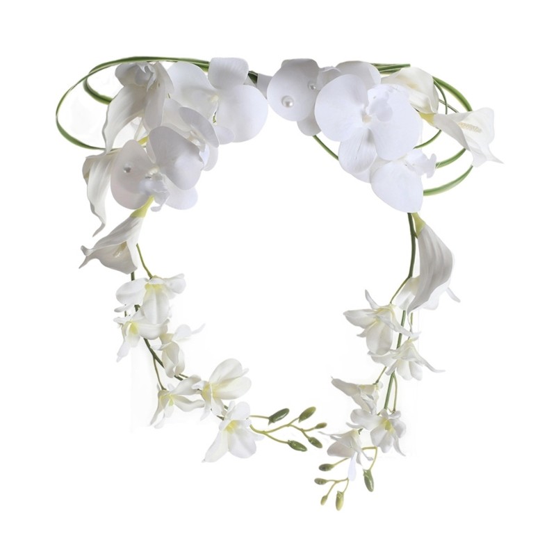 Realistic White Silk Artificial Flower Bridal Bouquet Elegant Handheld Flower