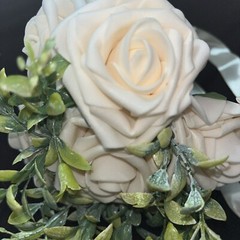 10 Bridal Bridesmaid Wedding Bouquet Artificial Champagne Blush Roses NEW
