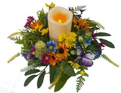 Spring Summer Candle Rings,Floral Candle Rings Wreaths 6 Inch,Daisy and Sunfl…