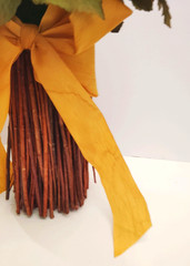 Set of 3 Bridesmaids Bouquets Fall Yellows Sunflower Foliage Faux Flower Bouquet