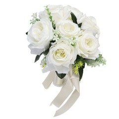 Horoper Wedding Bouquets for Bride, White Champagne Artificial Roses Flowers …