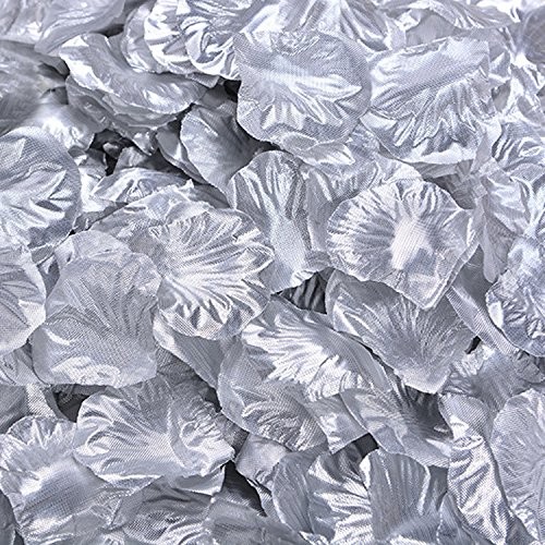 Silver Silk Rose Petals Fake Flower Petals Wedding Decoration Bulk 1000 PCS
