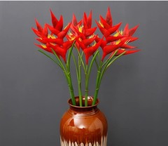 Rikyo 34 in/86cm Large Bird of Paradise Heliconia Stem 34 inches, Red