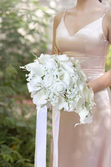 Elegant 11″ White Calla Lily Cascading Bridal Bouquet for Weddings & Showers