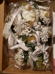 Wrist Corsage Boutonniere Set 12 / 6 Each Cream Ivory New Prom Wedding