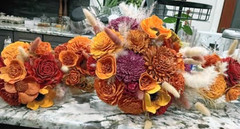 Handmade Wooden Flower Bouquets & Boutonniere