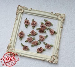 Ruwado Khaki Satin Roses w/ Leaves 50pcs