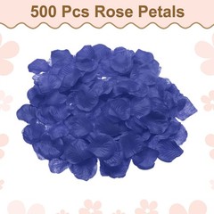 500pcs Artificial Rose Petals Fake Silk Flower Petals for Wedding, Dark Blue