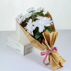 2 White 3″ tall Silk DAHLIA FLOWERS STEMS Wedding Party Flowers Bouquets SALE