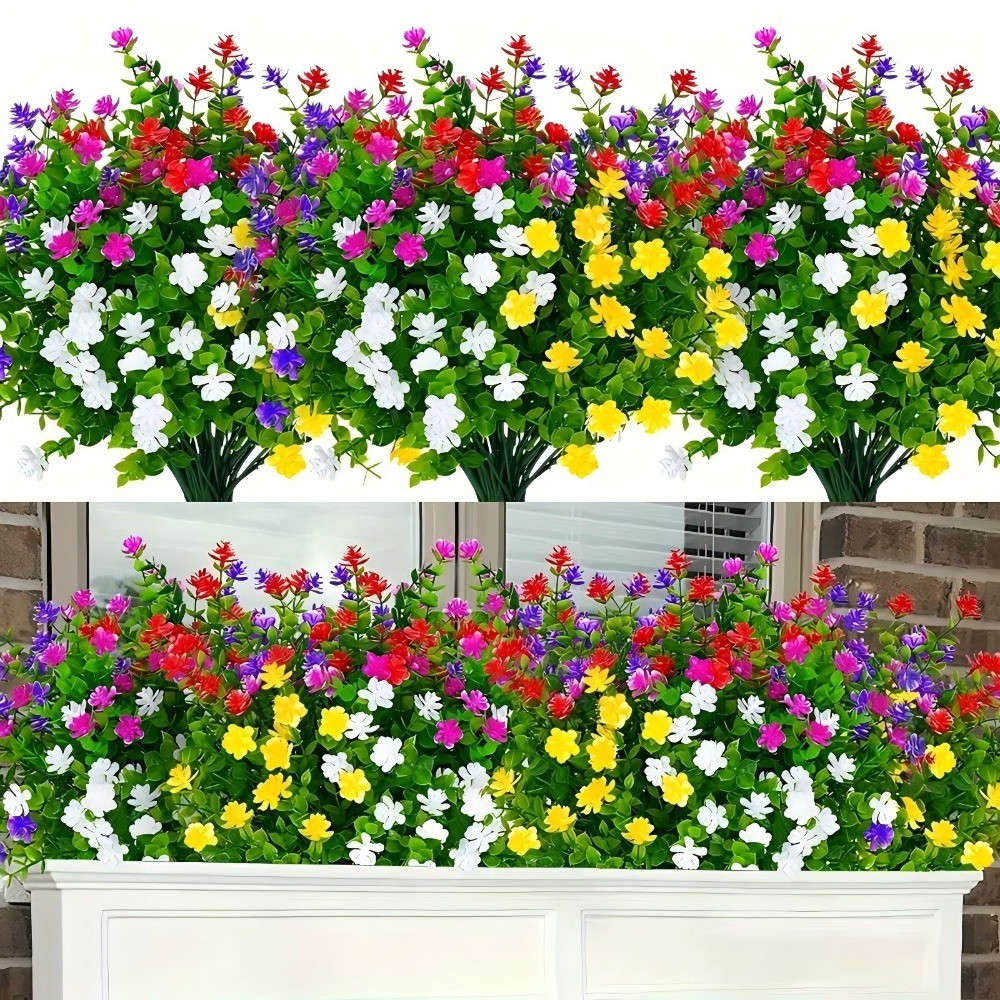 100Pc Artificial Flowers Fake Eucalyptus Plant Outdoor Wedding Home Garden Decor