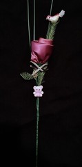 “The Nancy Rose” Unique Artisanal Purple Satin Fabric Rose.