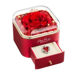 NEWNOVE Gifts for Her, Preserved Real Red Rose with Angle Wings 2-red