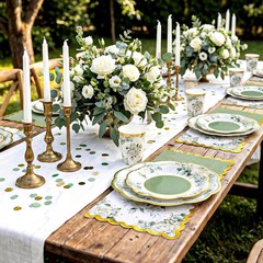150 Pcs Sage Green Bridal Shower Decorations,Floral Paper Plates and Napkins Set
