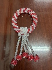 Crystal Red And White Artificial Flowers Thai Wreath Beauty Home Decor