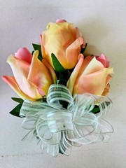 Hand Made pin on Corsage and boutonniere Set
