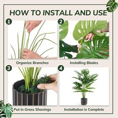 28” Fake Plants Tall Artificial Monstera Faux Plants Indoor for 28″Monstera 1