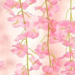 40 Pack Artificial Wisteria Vine Garland, 3.75 Feet Silk Strings, Fake Peach