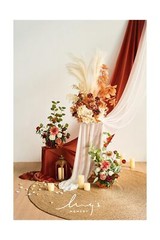 Ling’s Moment 17.5″ Tall Standing Artificial Flowers Arrangements 4pcs Fall W…