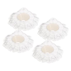 4Pcs Lace Bouquet Collar DIY Decoration Bridal Bouquet Holder Silver Tone