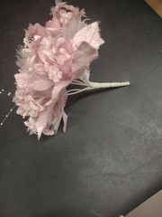 1970s Vintage Silk Wedding Bouquet or Throwaway, Satin Rose, Stephanotis, Pearls