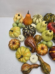 27 Piece Artificial Fall Decor Set- Pumpkins, Squash. High End!! Beautiful!!