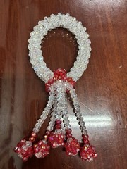 Crystal Red And White Artificial Flowers Thai Wreath Beauty Home Decor