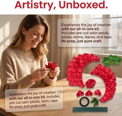 Complete DIY Floral Kit: 105 Premade Satin Ribbon Petals for Elegant Bouquets