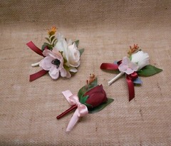 Wedding Silk Flower Bridal Bouquets Package Ivory Dusty Pink Blush Burgundy